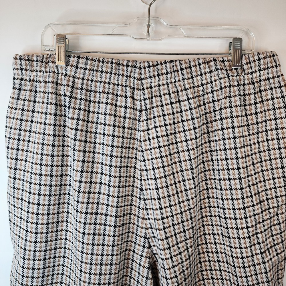 New Lands End Women Tall Houndstooth Capri Pull On Pants Size XL/T 14‎ Inseam 19 - Picture 2 of 9